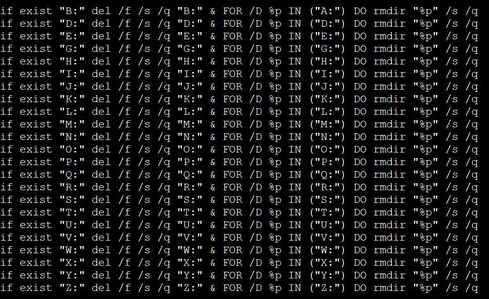 Deleting data on other drives