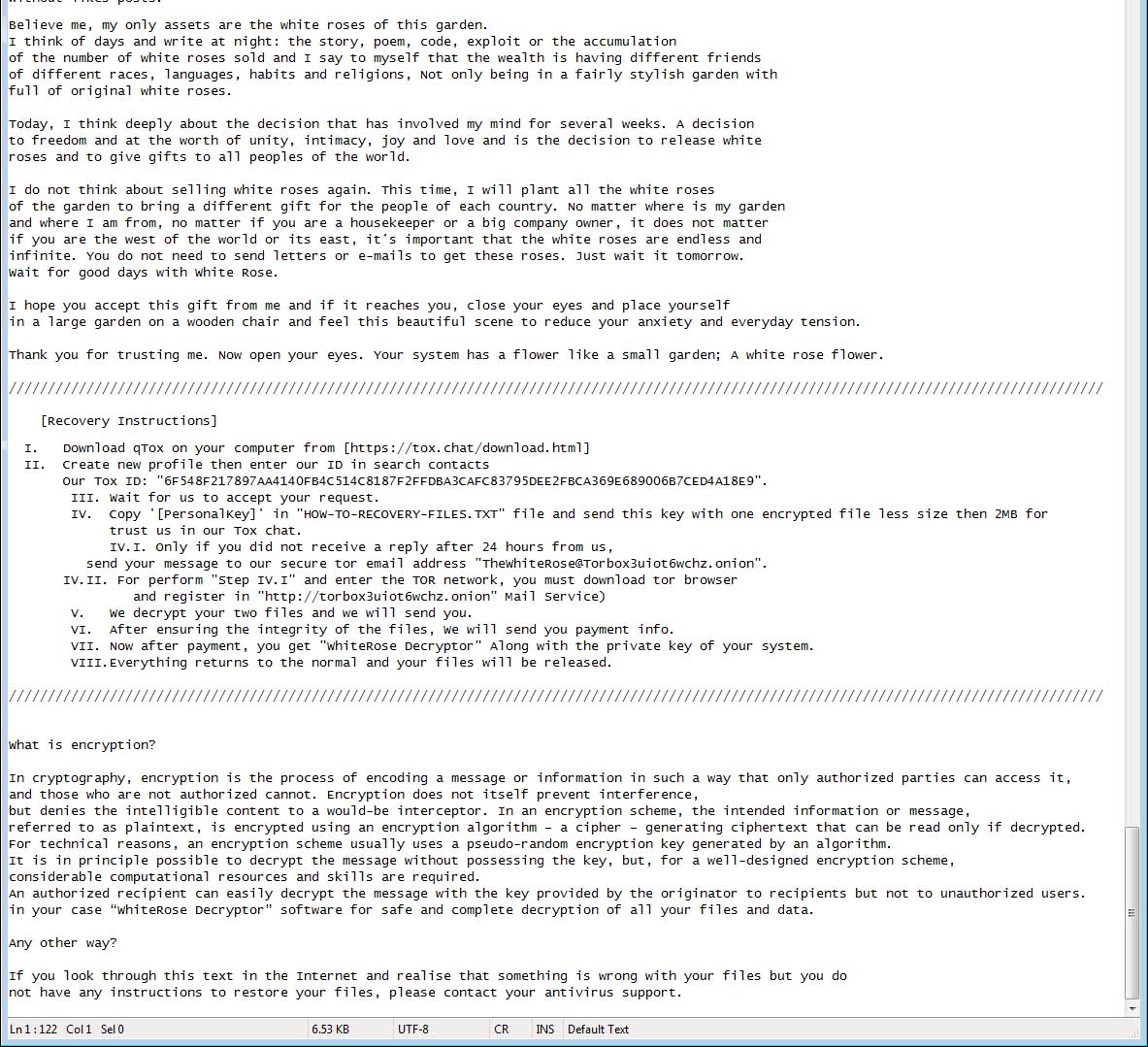 The WhiteRose Ransomware Is Decryptable & Tells A Strange Story