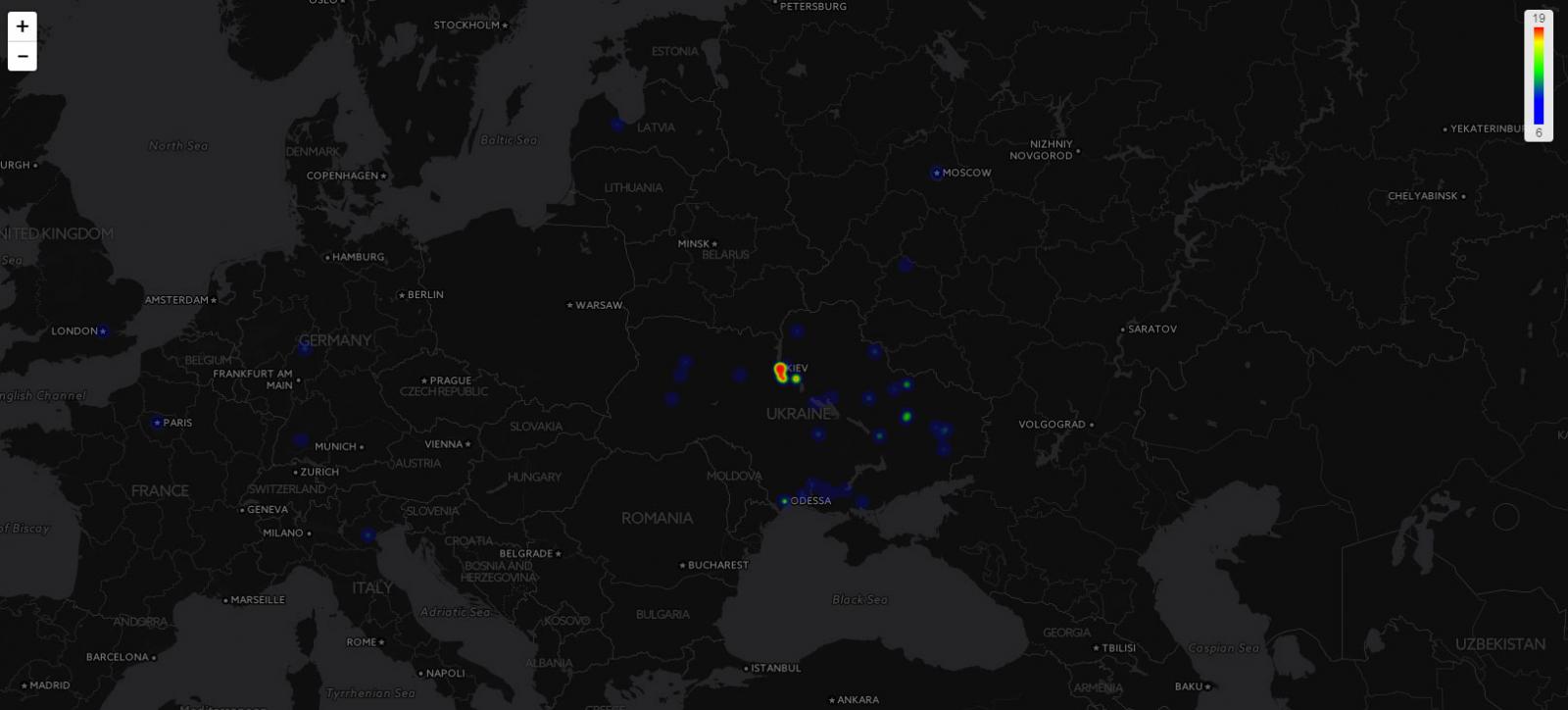 Zoomed Map of Ukraine Region