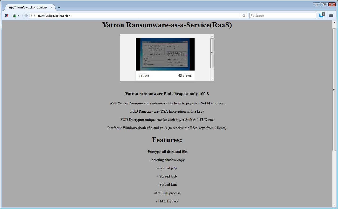 Yatron RaaS Service