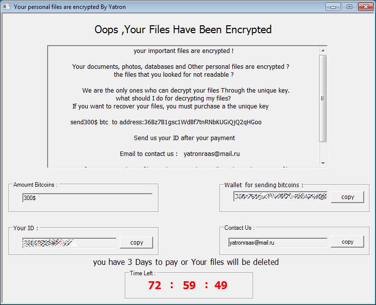 Yatron Ransomware