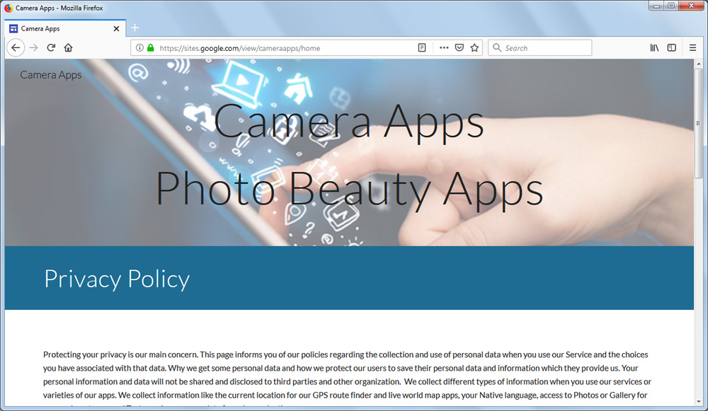 Privacy Policy on Google Sites