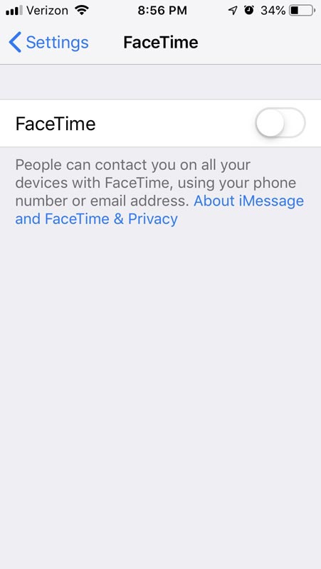 FaceTime Disabled