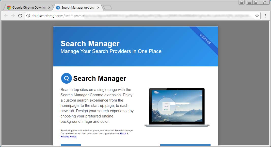 Install Search Manager Extension Prompt