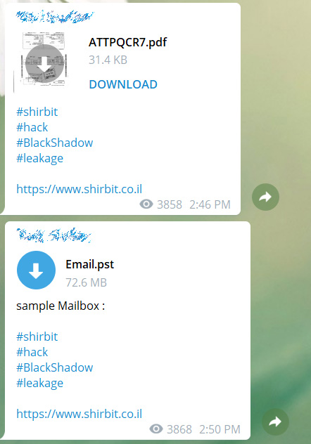 Datos de Shirbit filtrados en Telegram