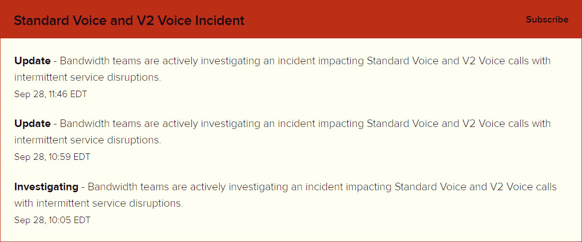 DDoS attacks targeting Bandwidth began Tuesday morning again