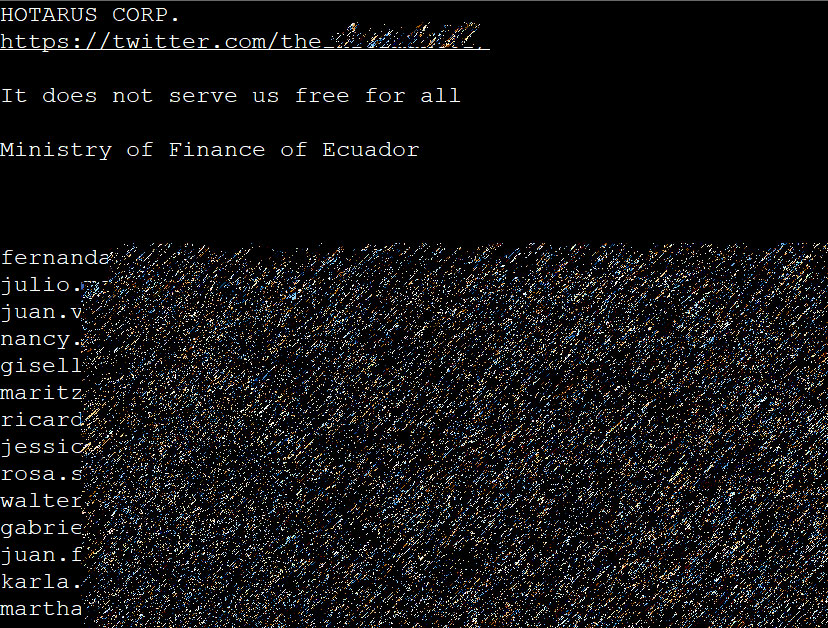 Leaked login info for the Ministry of Finance