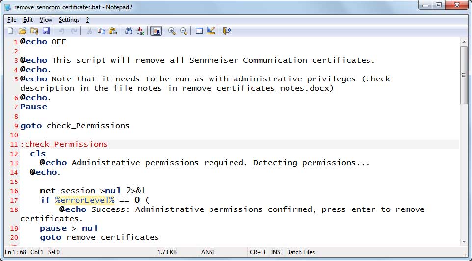 Removal Batch File from Sennheiser