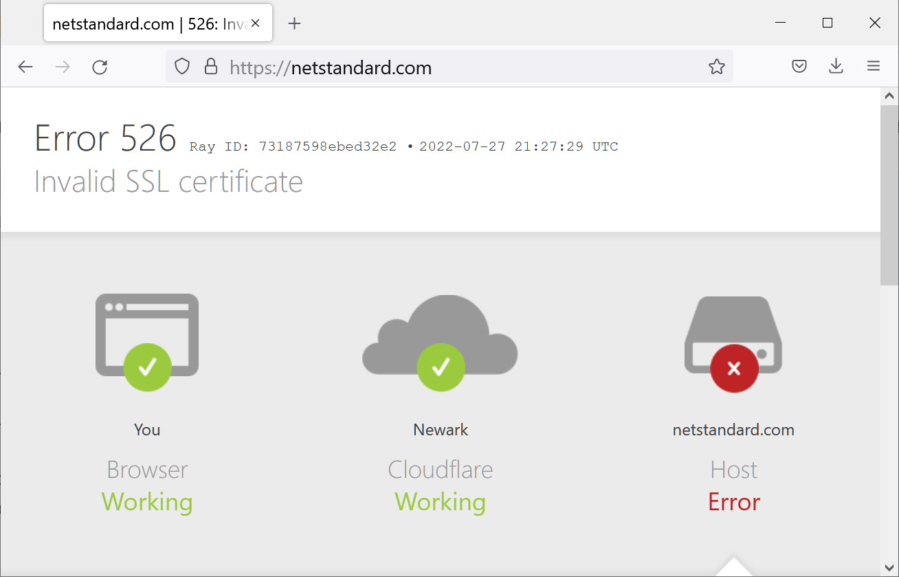 NetStandard website shut down