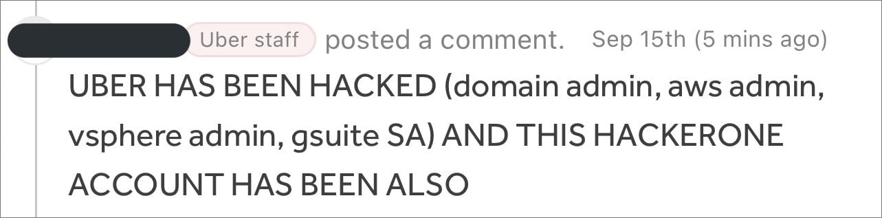 Comment left by hacker on HackerOne presentations