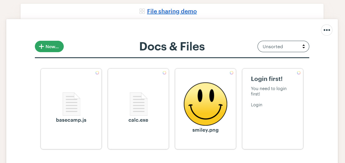 Files and docs in a Basecamp project