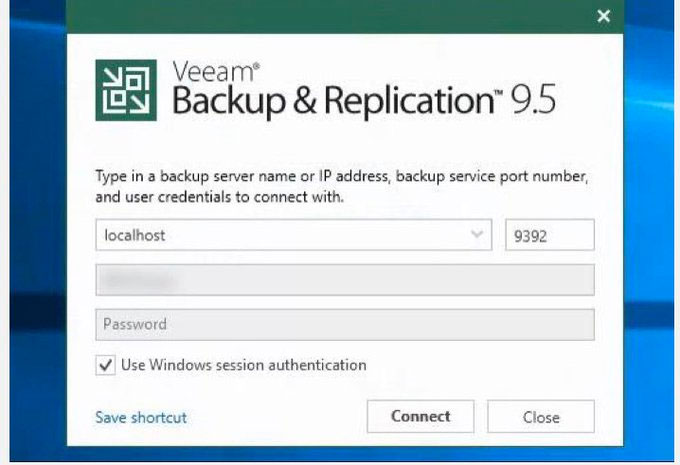 Log into Veeam using Windows authentication
