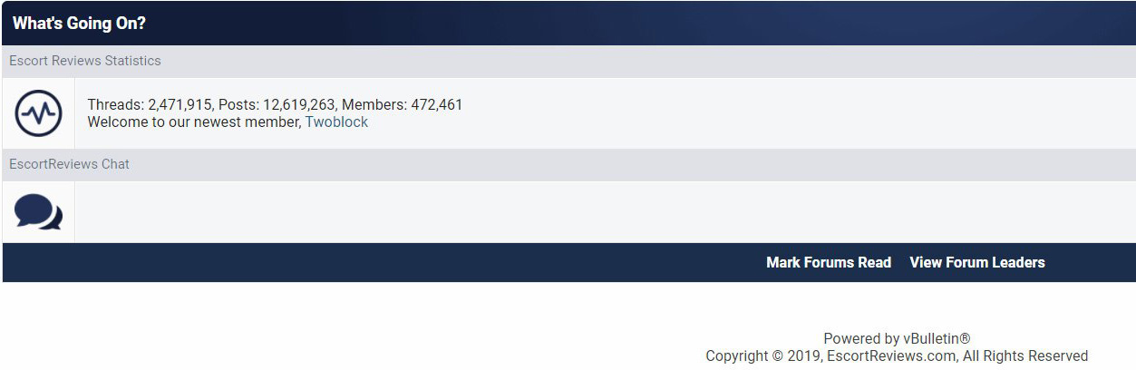 EscortReviews.com member and post stats
