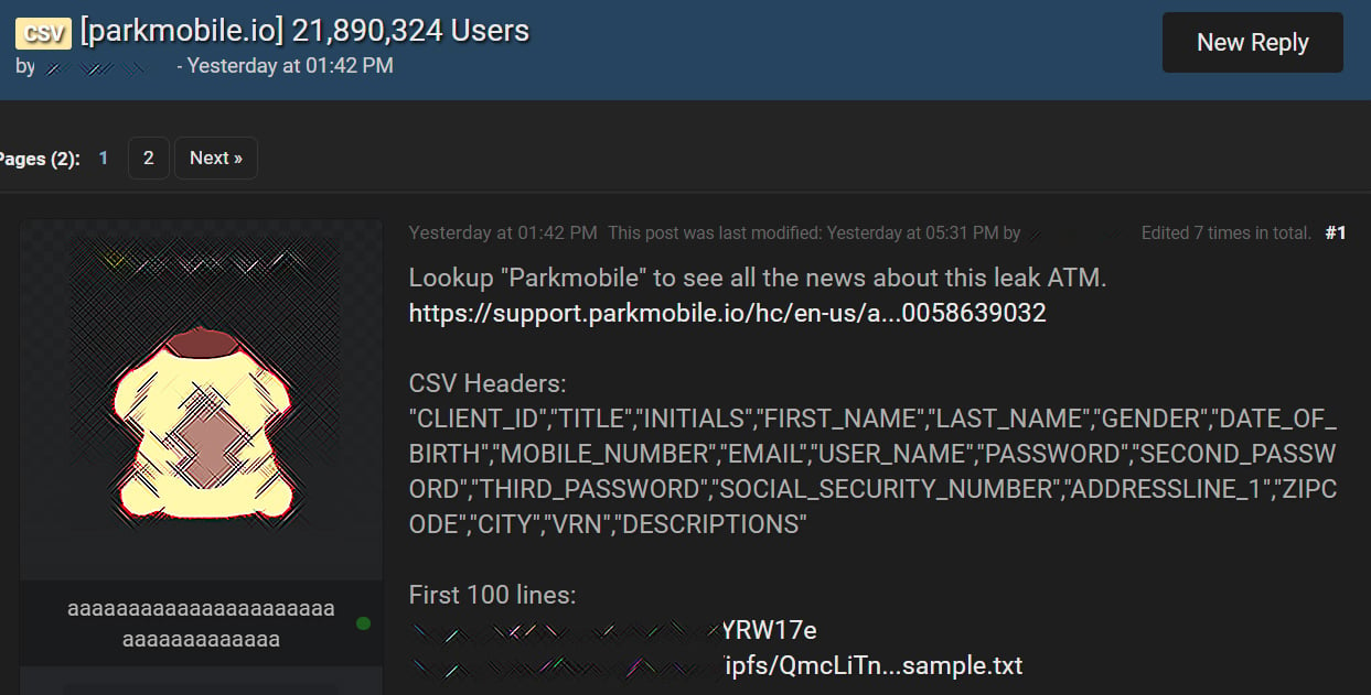 ParkMobile data released for free