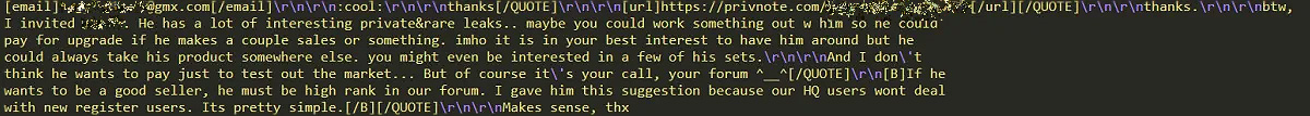 Leaked private message
