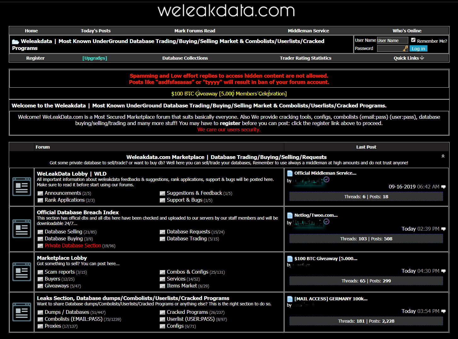 WeLeakData.com sitea
