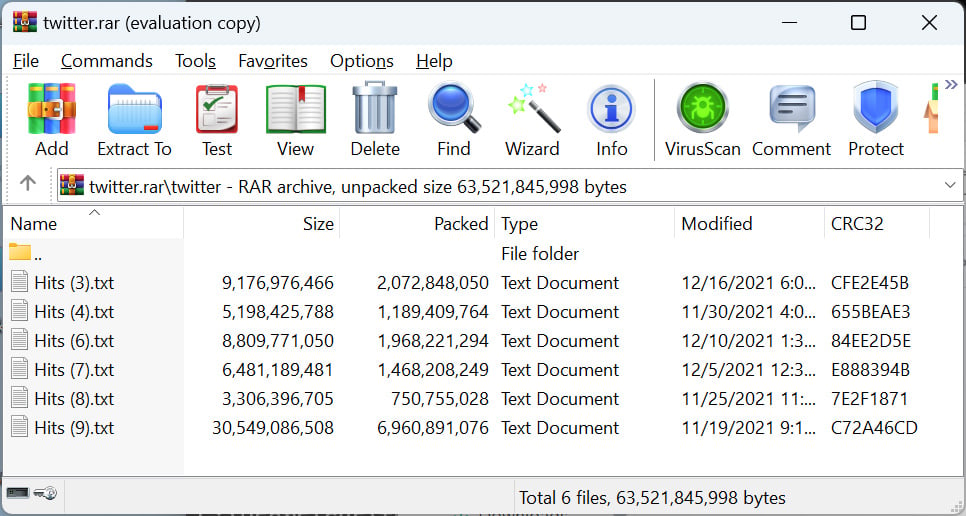 It was released as a RAR archive with a size of 59GB.