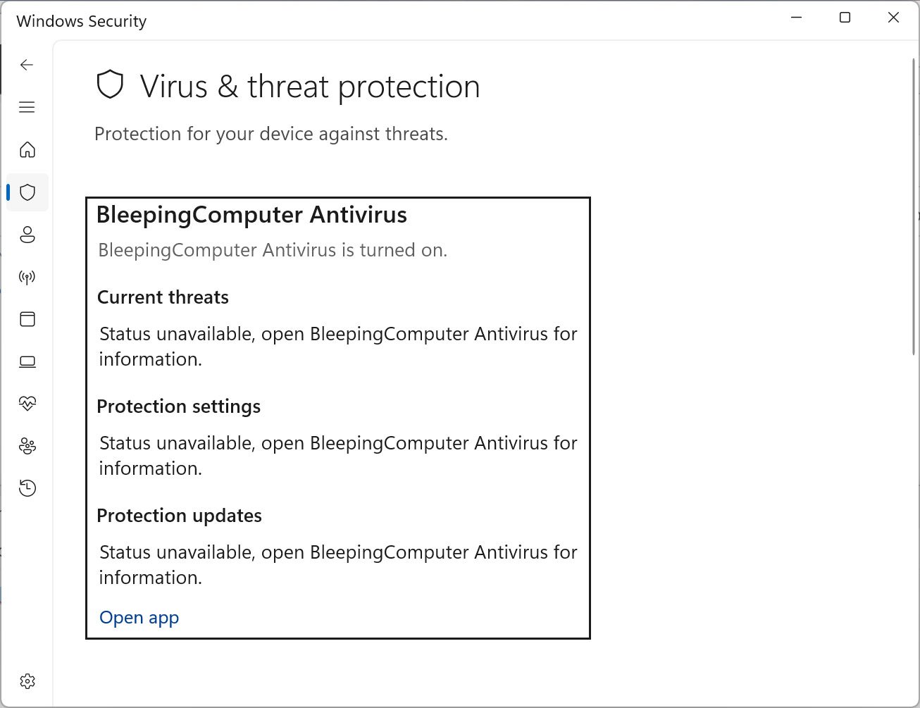 Defendnot registered on a device