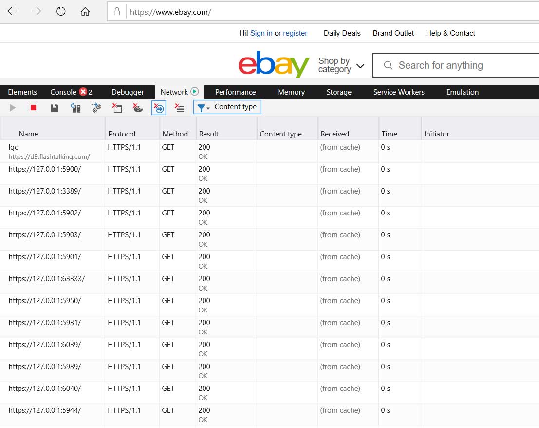 Ebay portscanning users in the past