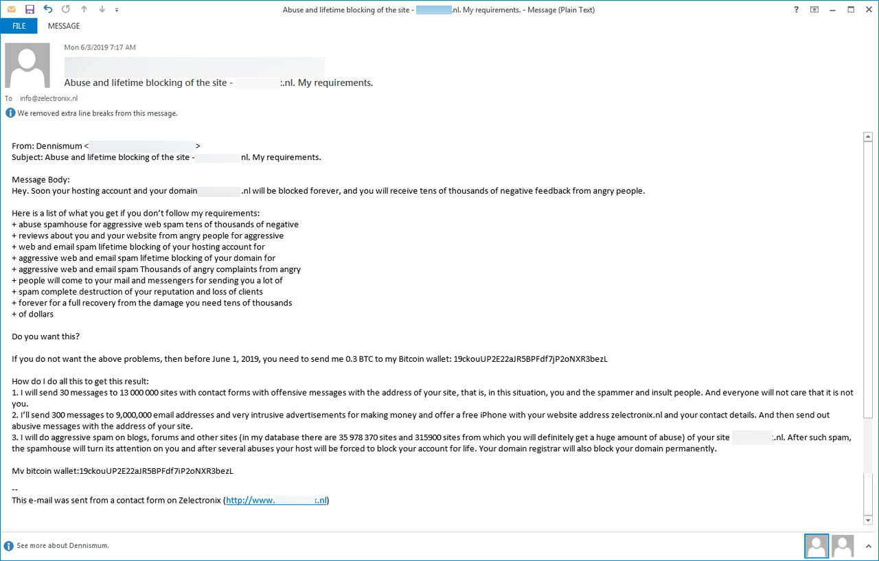 Extortion Email