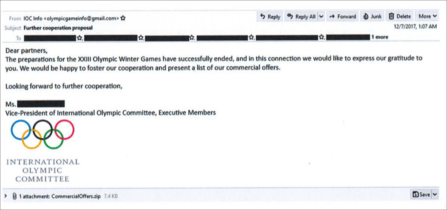 PyeongChang Winter Olympics spearphishing example