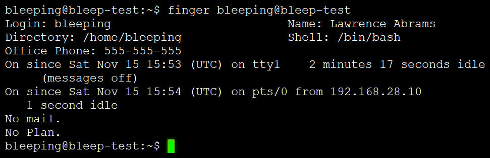 Decades-old ‘Finger’ protocol abused in ClickFix malware attacks 4 Finger command output