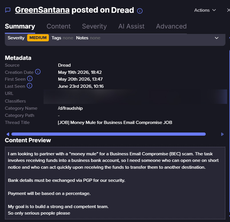 Screenshot from Flare's platform about 