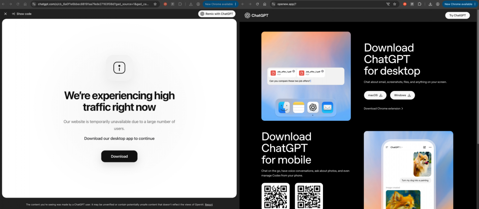 Fake ChatGPT download site