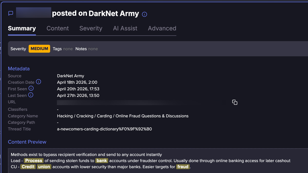 The threat actor explain that CU accounts are with lower security than major banks and thus easier to target for fraud