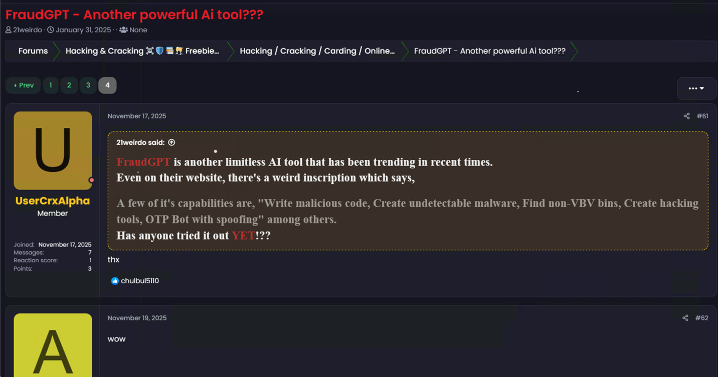 FraudGPT post