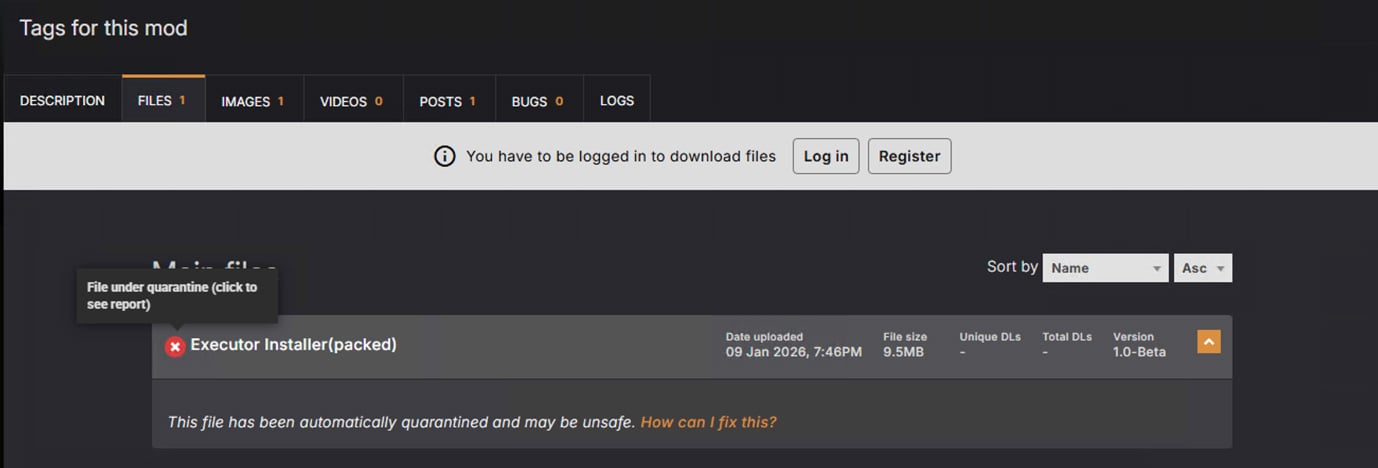 File download under quarantine