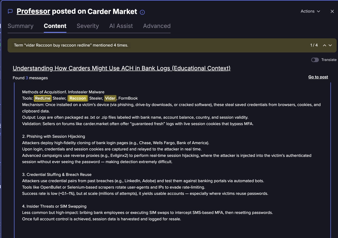 The threat actor “professor” teaches their  students that infostealers are great source of passwords, cookies, etc.