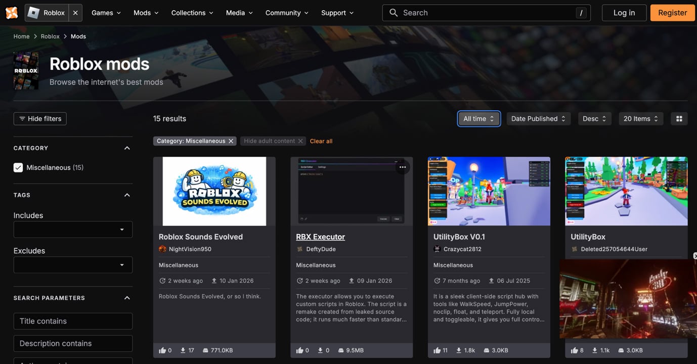 RBX Executer is an example to a malware that was detected and blocked by a Roblox market