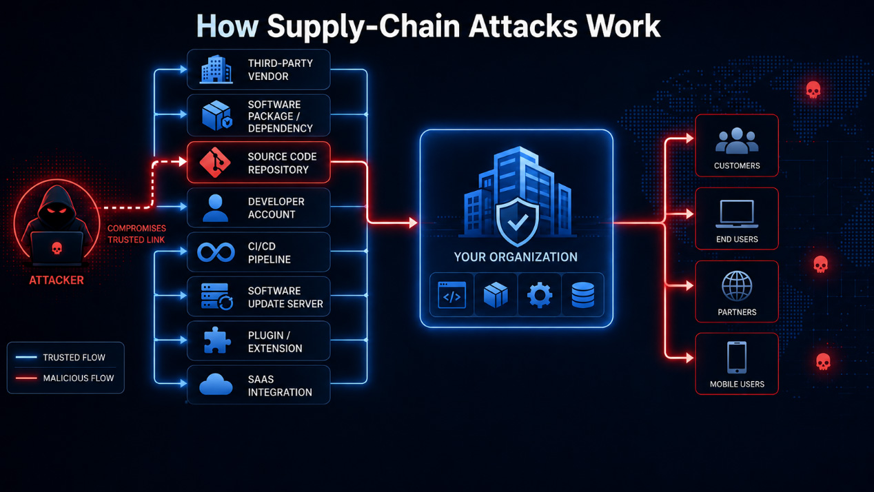Software supply chain attack flow
