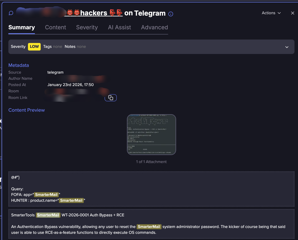Telegram channels expose rapid weaponization of SmarterMail flaws