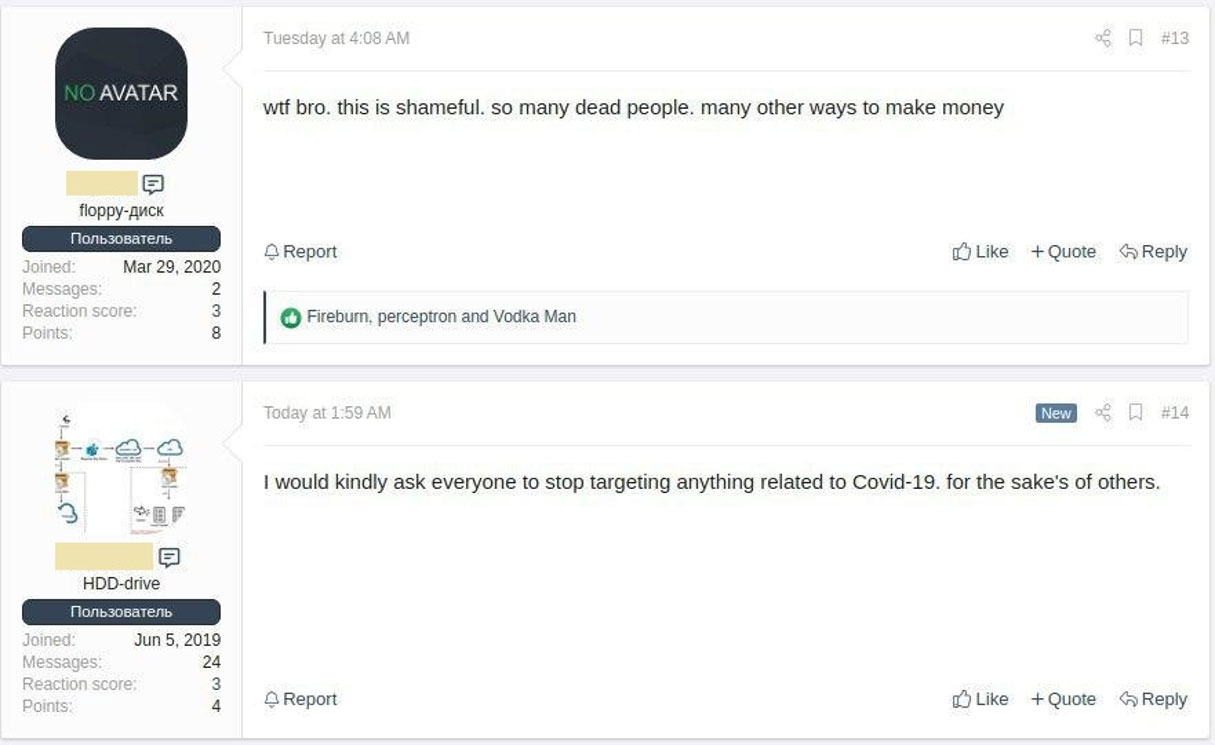 Hackers asking others to stop targeting COVID-19