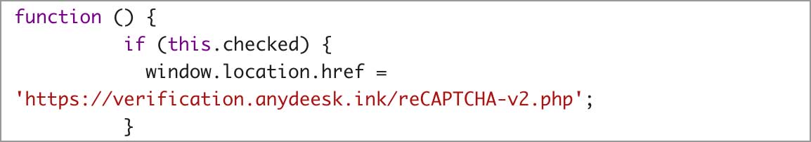 Malicious javascript redirect