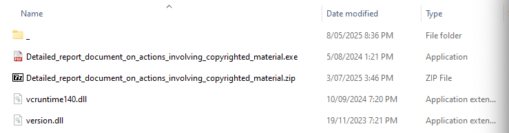 Malicious archive sent in phishing email