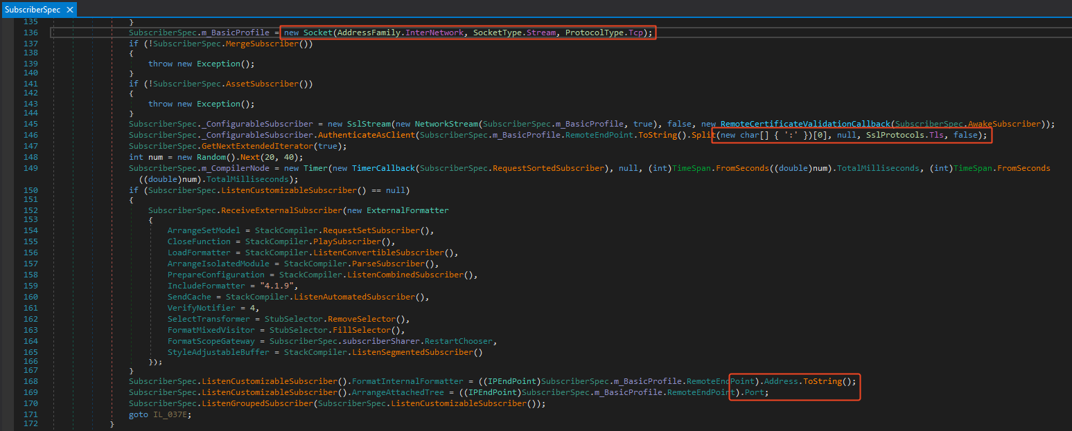 Socket setup with TLS Pinning