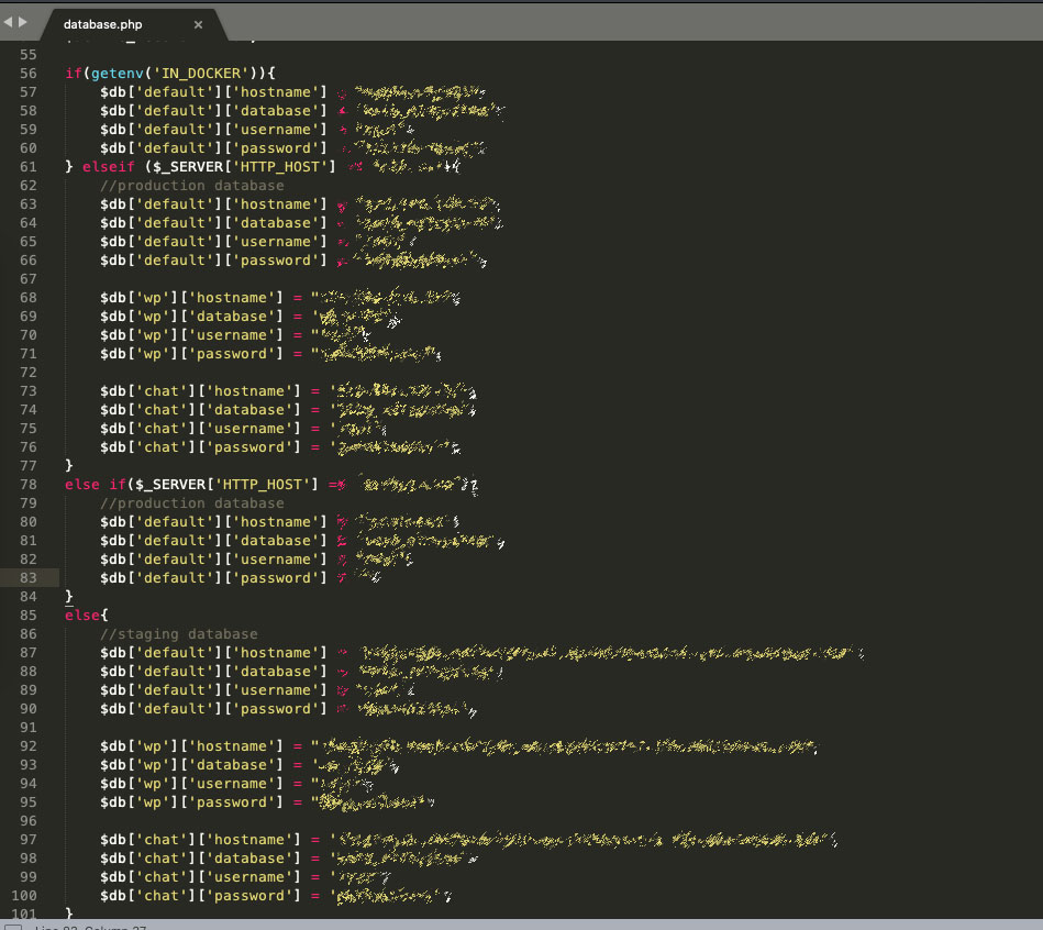 database passwords database passwords