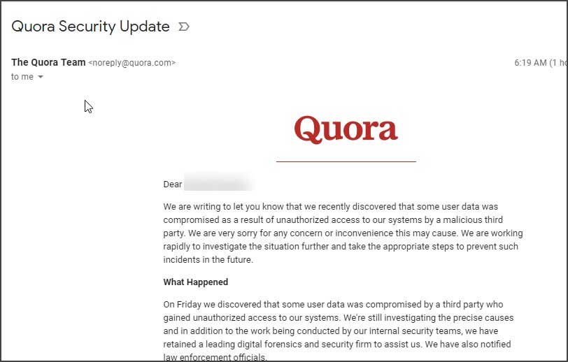 Quora Email