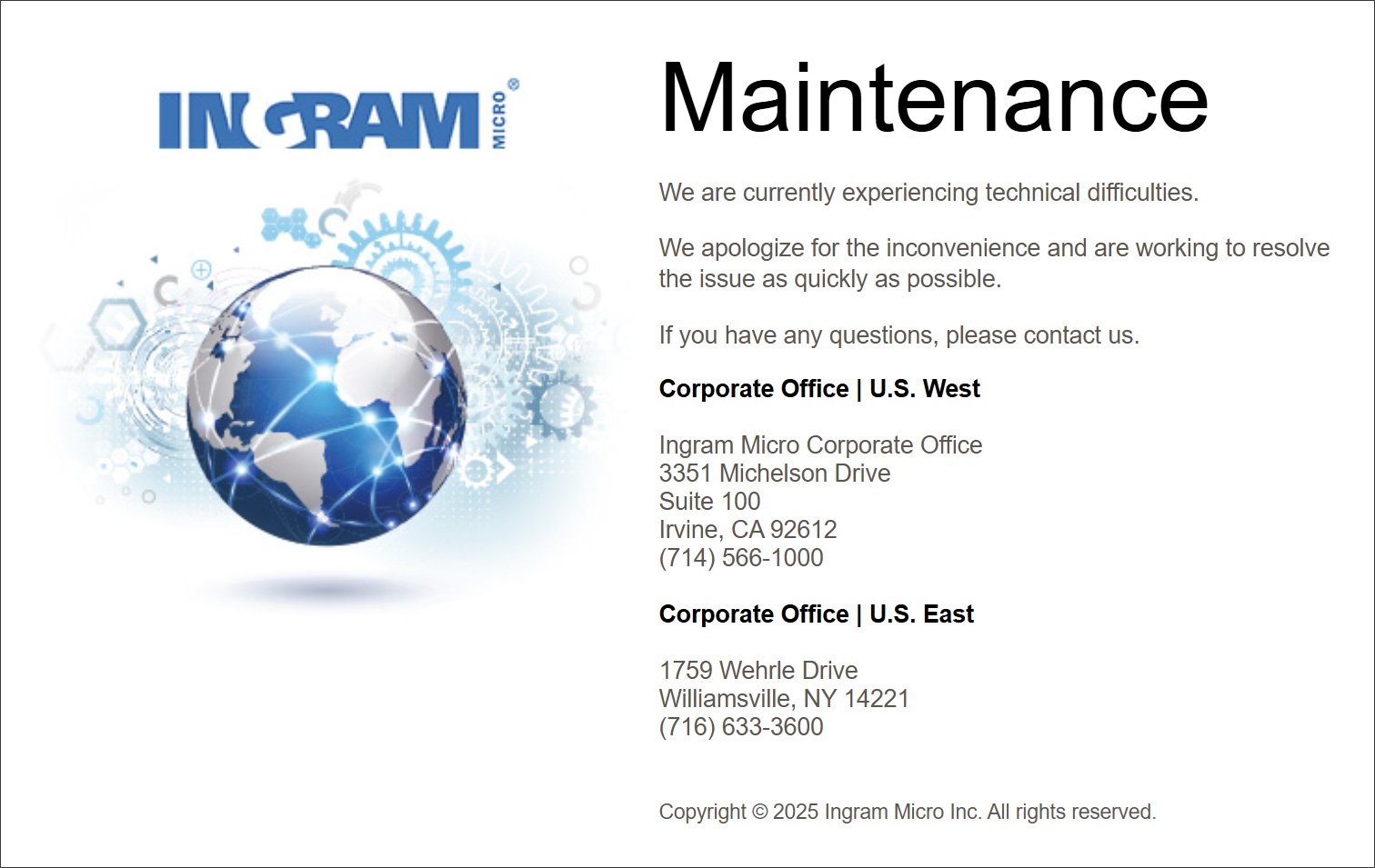 Ingram Micro suffers global outage as internal systems inaccessible 2 Maintenance message shown on Ingram Micro's website