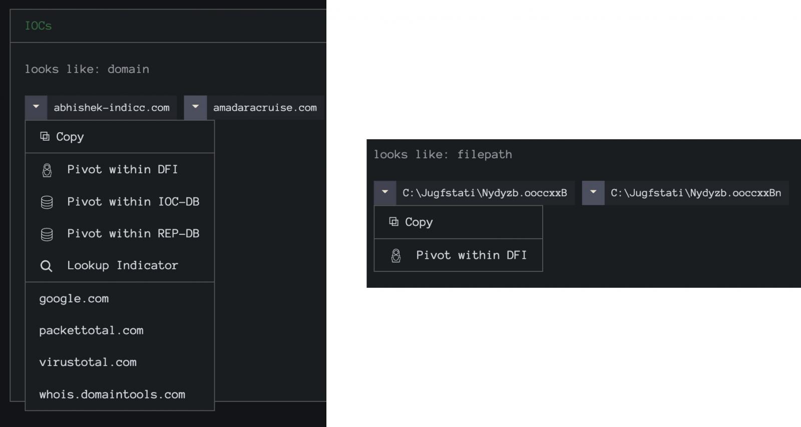 Pivoting IOCs within InQuest Deep File Inspector