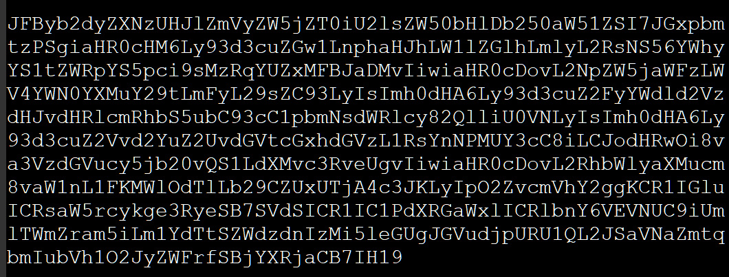Base64 payload from LNK attachment