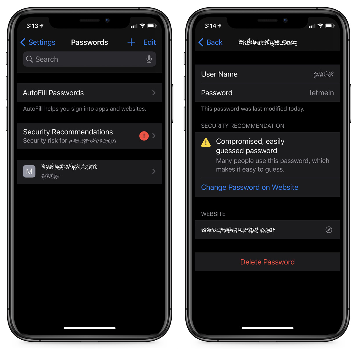 iOS 14 reporting a compromised site