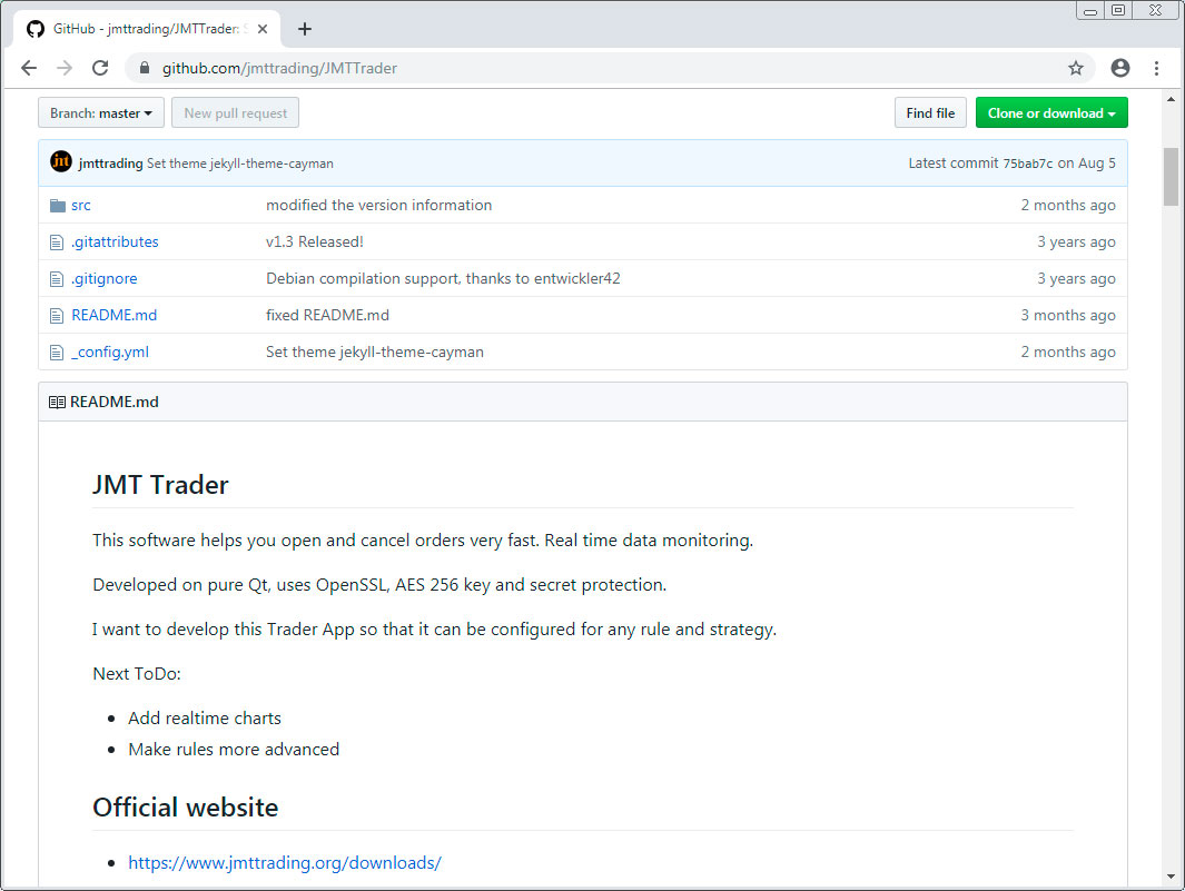 JMT Trader GitHub Repository