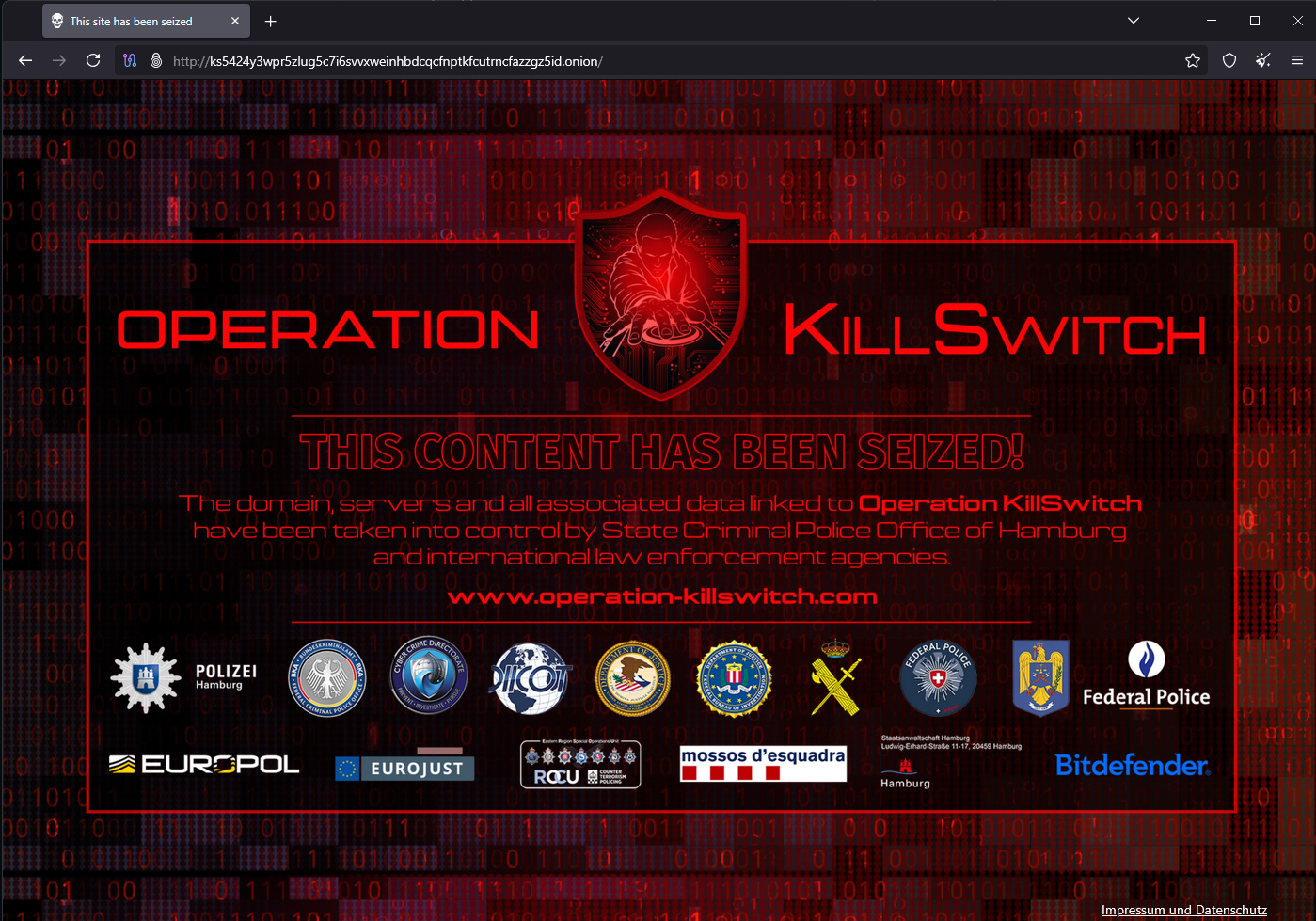 KillSec ransomware data leak site seized by law enforcement